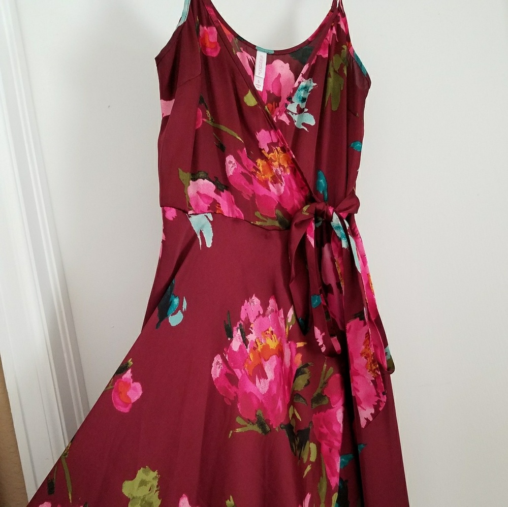 Vibrant Floral Wrap Dress - Full Length!